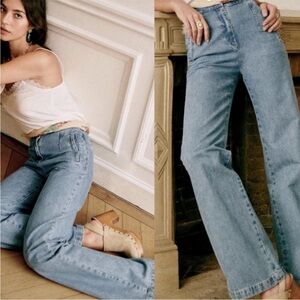 Sezane 🌹 Martin Pants in Chambray - Size 38